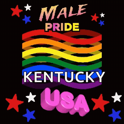 Rainbow Flag With Male Pride Kentucky USA GIF