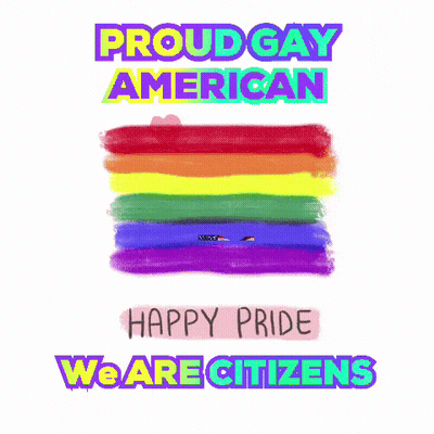 Rainbow Flag With Proud Gay American GIF