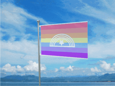 Rainbow Flag With Rainbow Waving GIF