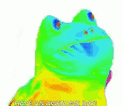 Rainbow Frog Dancing Have An Awesome Day  GIF