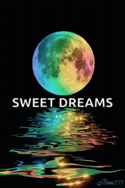 Rainbow Full Moon Reflecting In Water GIF