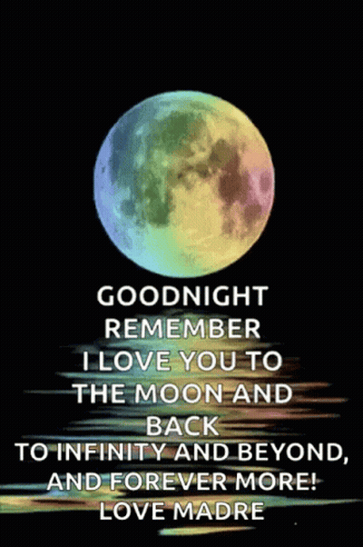 Rainbow Full Moon With Goodnight Message GIF