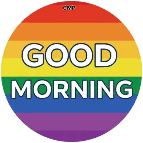 Rainbow Good Morning Circle Sticker