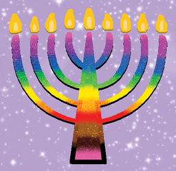 Rainbow Hanukkah Candle GIF