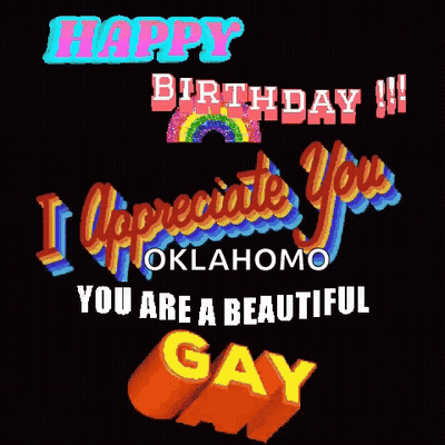 Rainbow Happy Birthday Oklahoma GIF