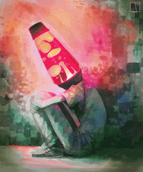 Rainbow Head Lava Lamp GIF