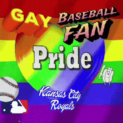 Rainbow Heart Gay Baseball Fan Pride GIF