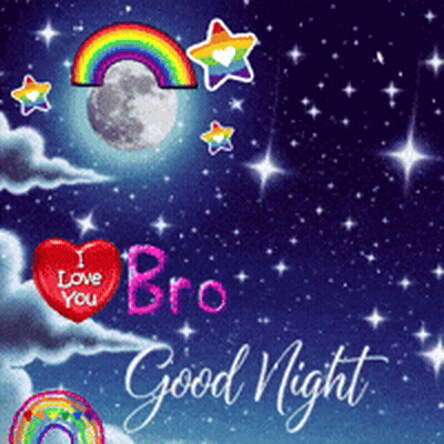 Rainbow Heart I Love You Bro Card GIF