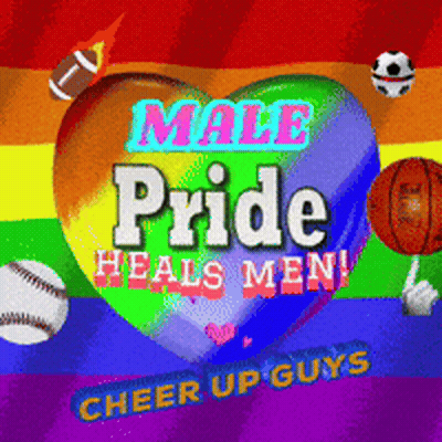 Rainbow Heart Male Pride Heals Men Cheer Up Guys GIF