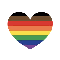 Rainbow Heart With Black Stripe Sticker