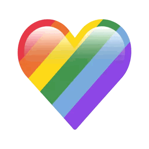 Rainbow Heart With Green Outline Sticker