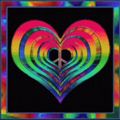 Rainbow Heart With Peace Sign GIF