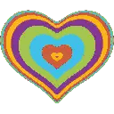 Rainbow Heart With Smaller Center Heart Sticker
