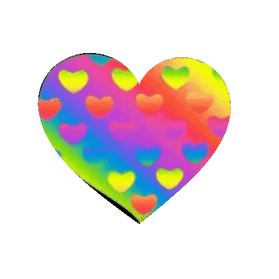 Rainbow Heart With Smaller Hearts Sticker