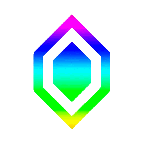 Rainbow Hexagon With White Outline Sticker