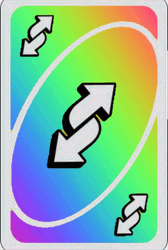 Rainbow Holographic Reverse Card No U GIF