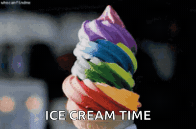 Rainbow Ice Cream Cone Ice Cream Time GIF