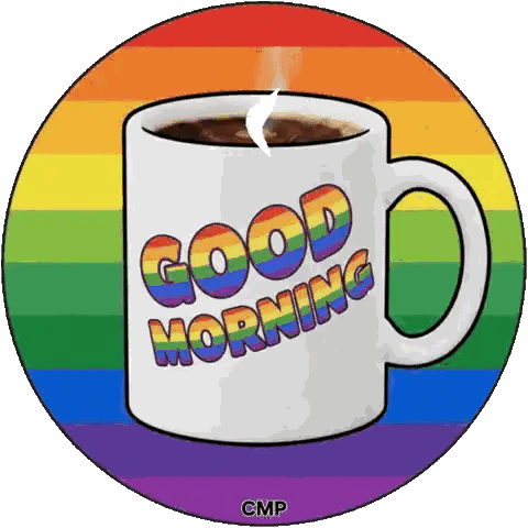 Rainbow Mug Good Morning Sticker