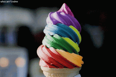 Rainbow National Ice Cream Day GIF