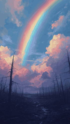 Rainbow Over Dead Trees GIF