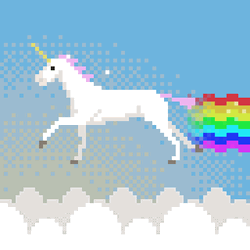 Rainbow Running Unicorn GIF