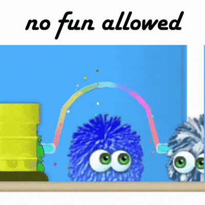 Rainbow Saying No Fun Allowed GIF