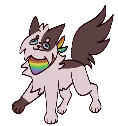Rainbow Scarf Cat Walking Sticker