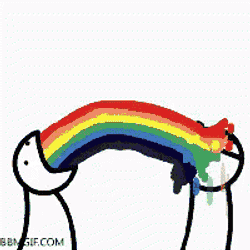 Rainbow Shooting Meme Figure Bbm Display Picture GIF