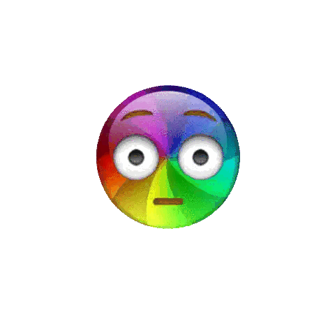Rainbow Smiley Face White Eyes Surprised Sticker