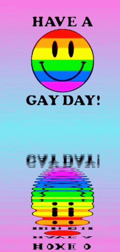 Rainbow Smiley With Have A Gay Day GIF