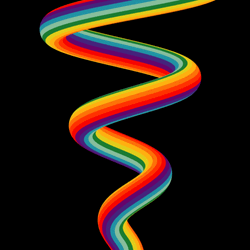Rainbow Spiral Moving Upwards
