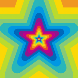 Rainbow Star Zooms In GIF