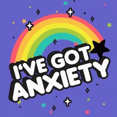 Rainbow Sticker With I've Got Anxiety GIF