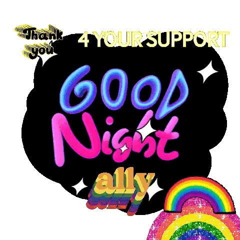 Rainbow Surrounded By Good Night And Thanks Sticker