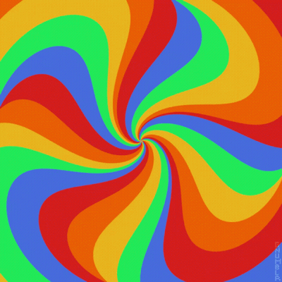 Rainbow Swirl On Blue Background GIF
