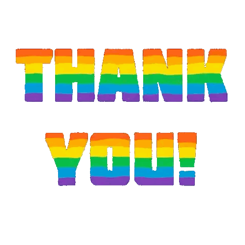 Rainbow Thank You Sign Sticker