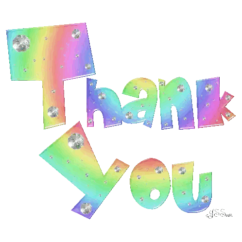 Rainbow Thank You Sign With Rhinestones Sticker