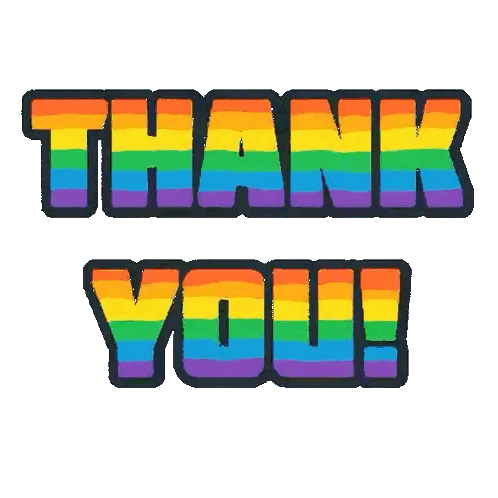 Rainbow Thank You Sign Sticker