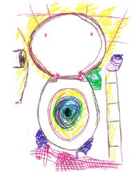 Rainbow Toilet Bowl Moving Sketch GIF