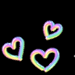 Rainbow Transparent Heart Sticker Floating GIF