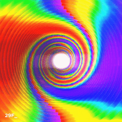 Rainbow Vortex With White Center GIF
