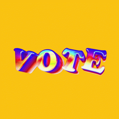 Rainbow Vote On Yellow Background GIF