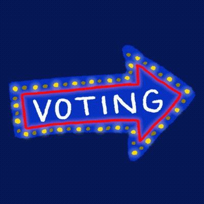 Rainbow Vote On Yellow Background GIF