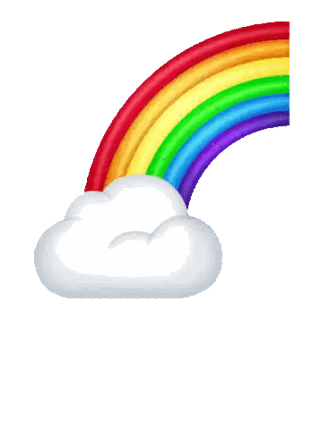 Rainbow With Cloud And Raindrops Sticker