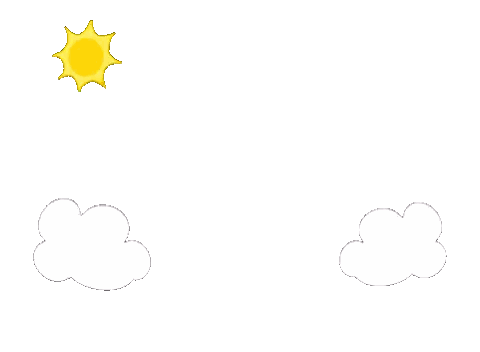 Rainbow With Clouds And Sun Sticker