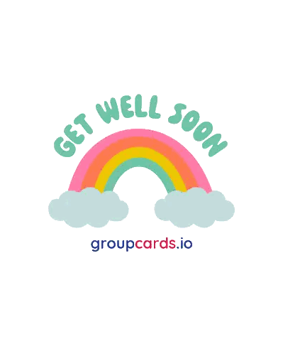 Rainbow With Get Well Soon Sticker