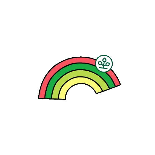 Rainbow With Plant In Middle Sticker