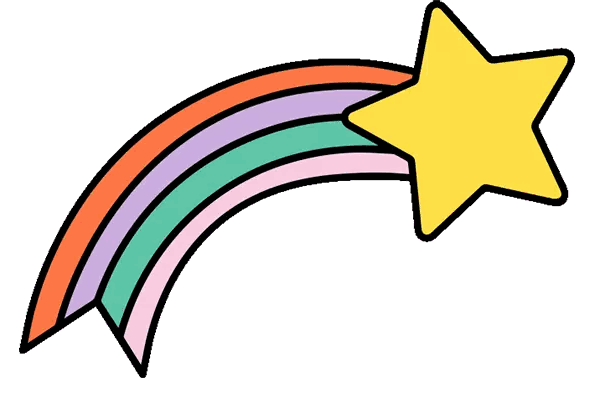 Rainbow With Yellow Star Sticker