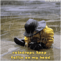 Raindrops Keep Fallin On My Head Rainy Monday GIF