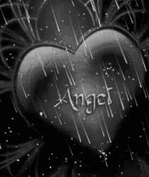 Raining Angel Black Heart  GIF